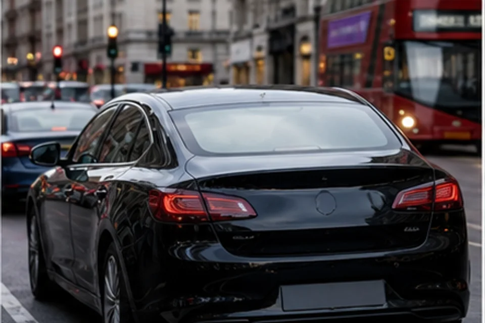 Private-hire vehicle travelling through London